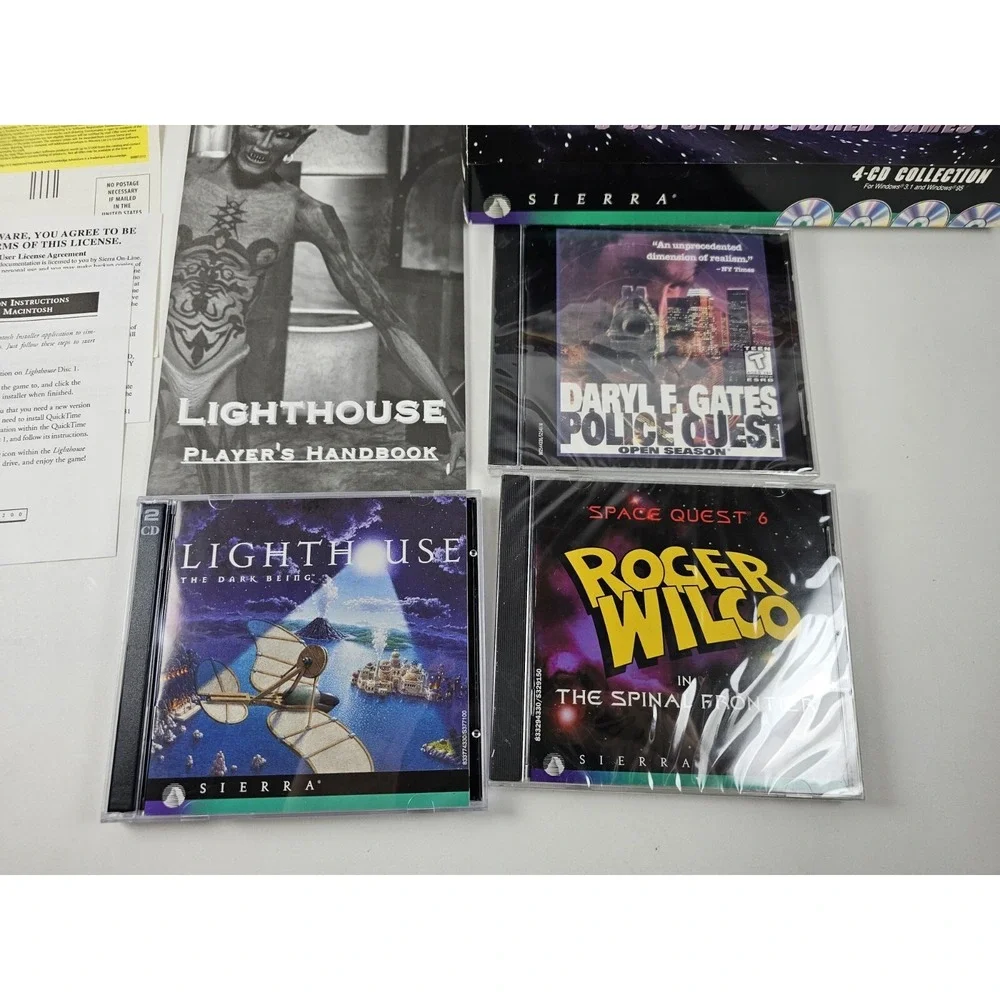 Daryl F Gates Police Quest, Lighthouse, Roger Wilco PC CD-ROM (Partially Sealed)
